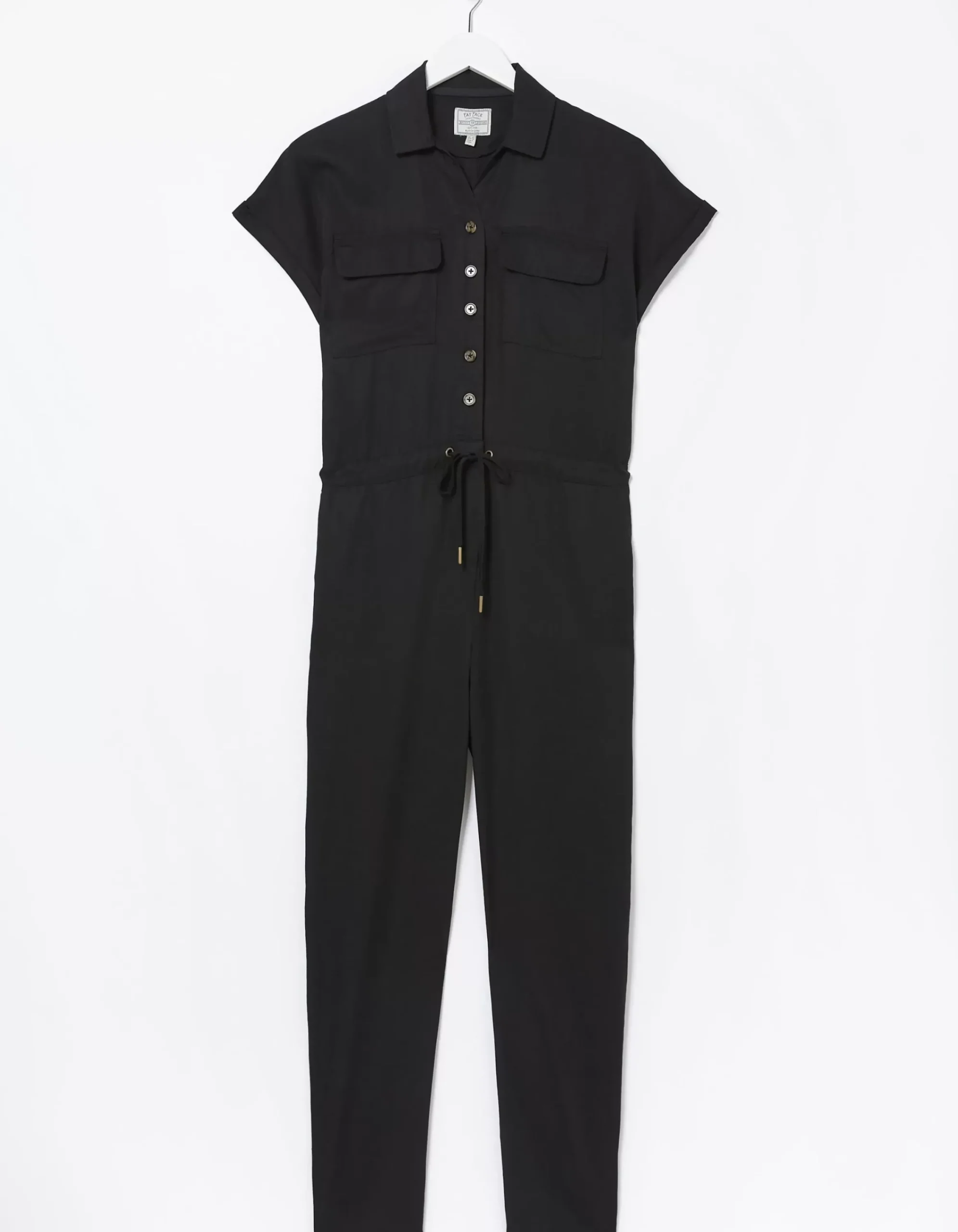 FatFace Una Tencel Utility Jumpsuit Black New