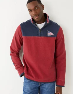 FatFace Usa Airlie Yoke Sweatshirt Red Clearance