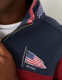 FatFace Usa Airlie Yoke Sweatshirt Red Clearance