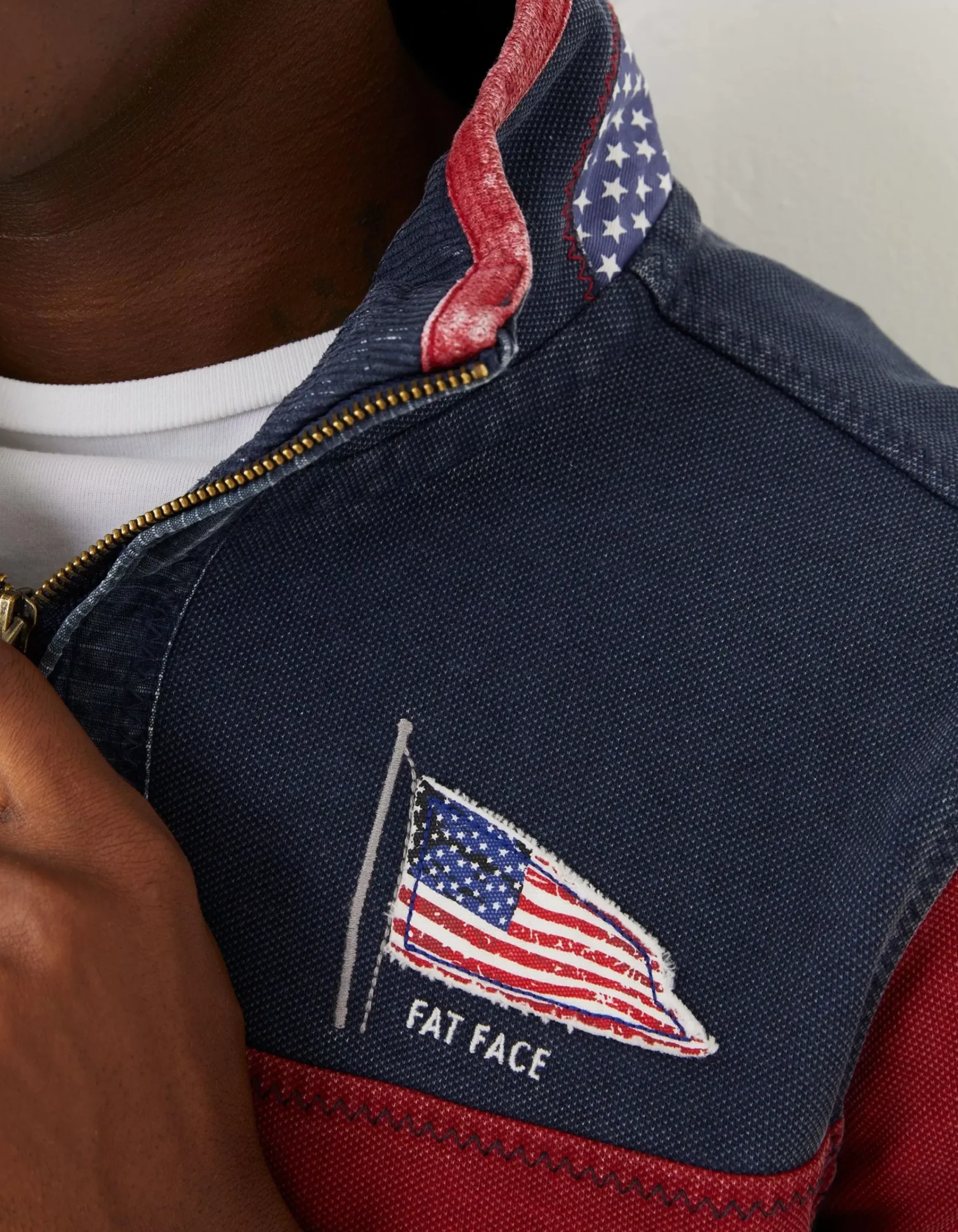 FatFace Usa Airlie Yoke Sweatshirt Red Clearance
