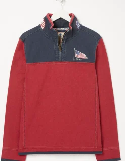 FatFace Usa Airlie Yoke Sweatshirt Red Clearance