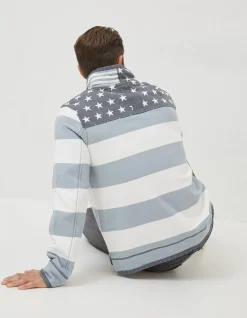FatFace Usa Block Stripe Airlie Sweatshirt Grey Hot