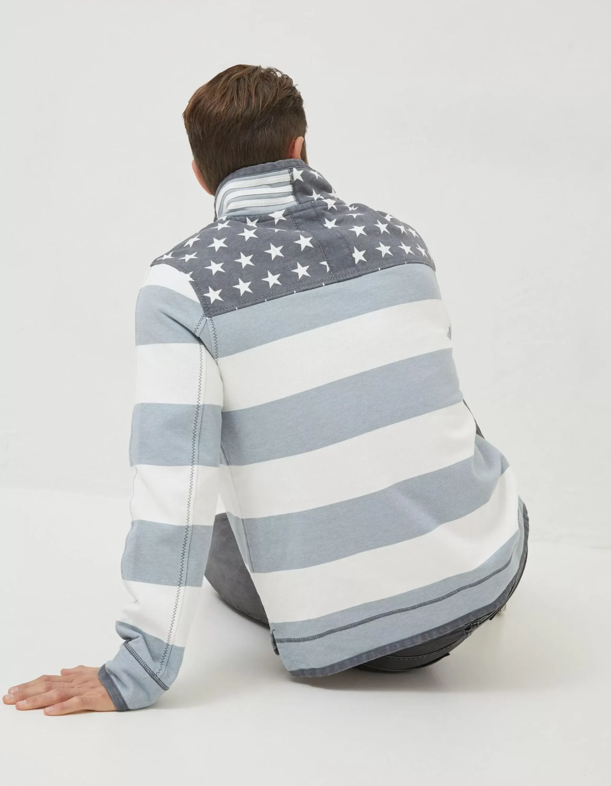 FatFace Usa Block Stripe Airlie Sweatshirt Grey Hot