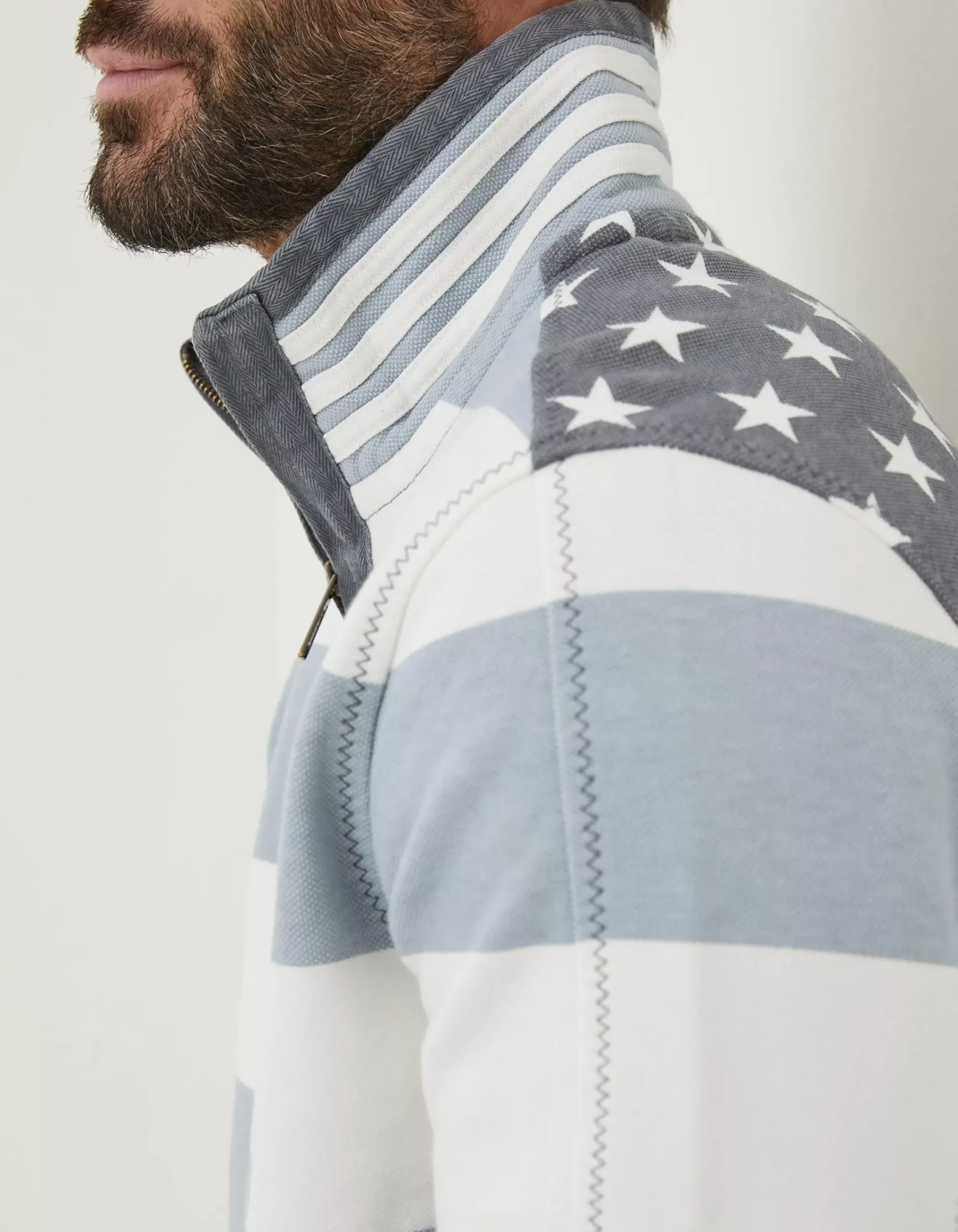 FatFace Usa Block Stripe Airlie Sweatshirt Grey Hot