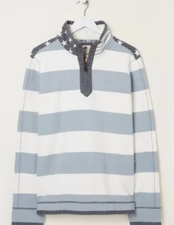 FatFace Usa Block Stripe Airlie Sweatshirt Grey Hot
