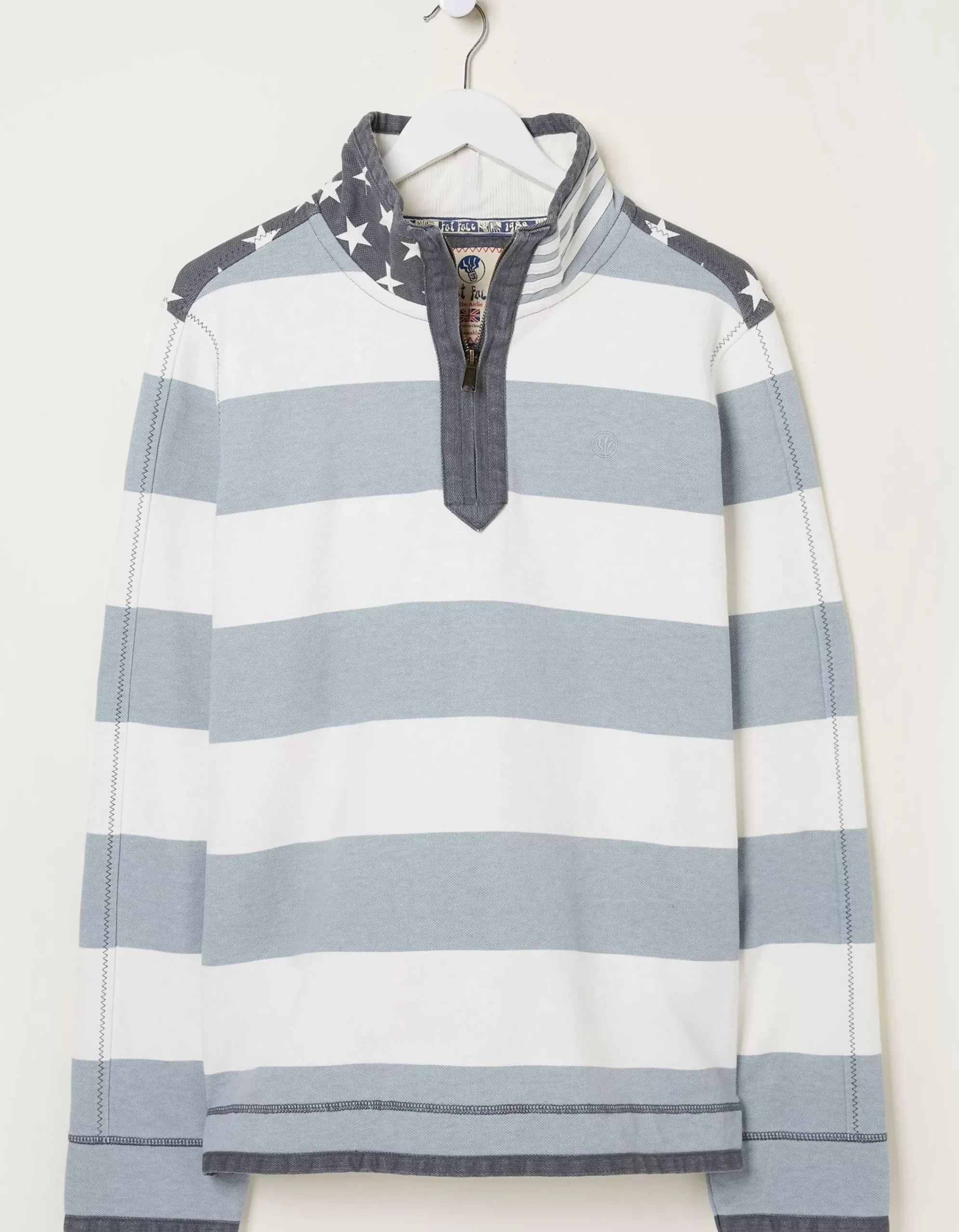FatFace Usa Block Stripe Airlie Sweatshirt Grey Hot