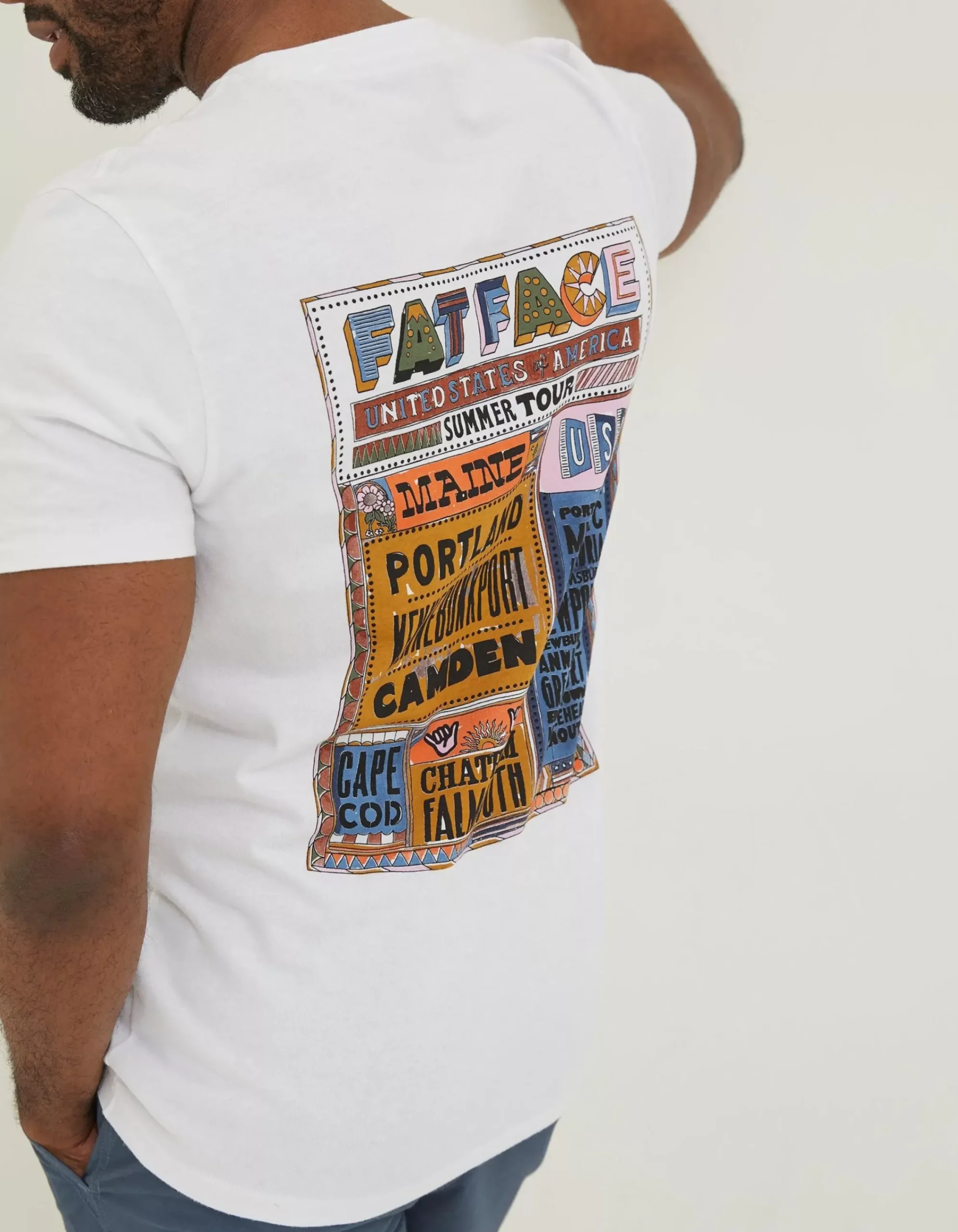 FatFace Usa Festival T-Shirt White Online
