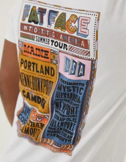FatFace Usa Festival T-Shirt White Online