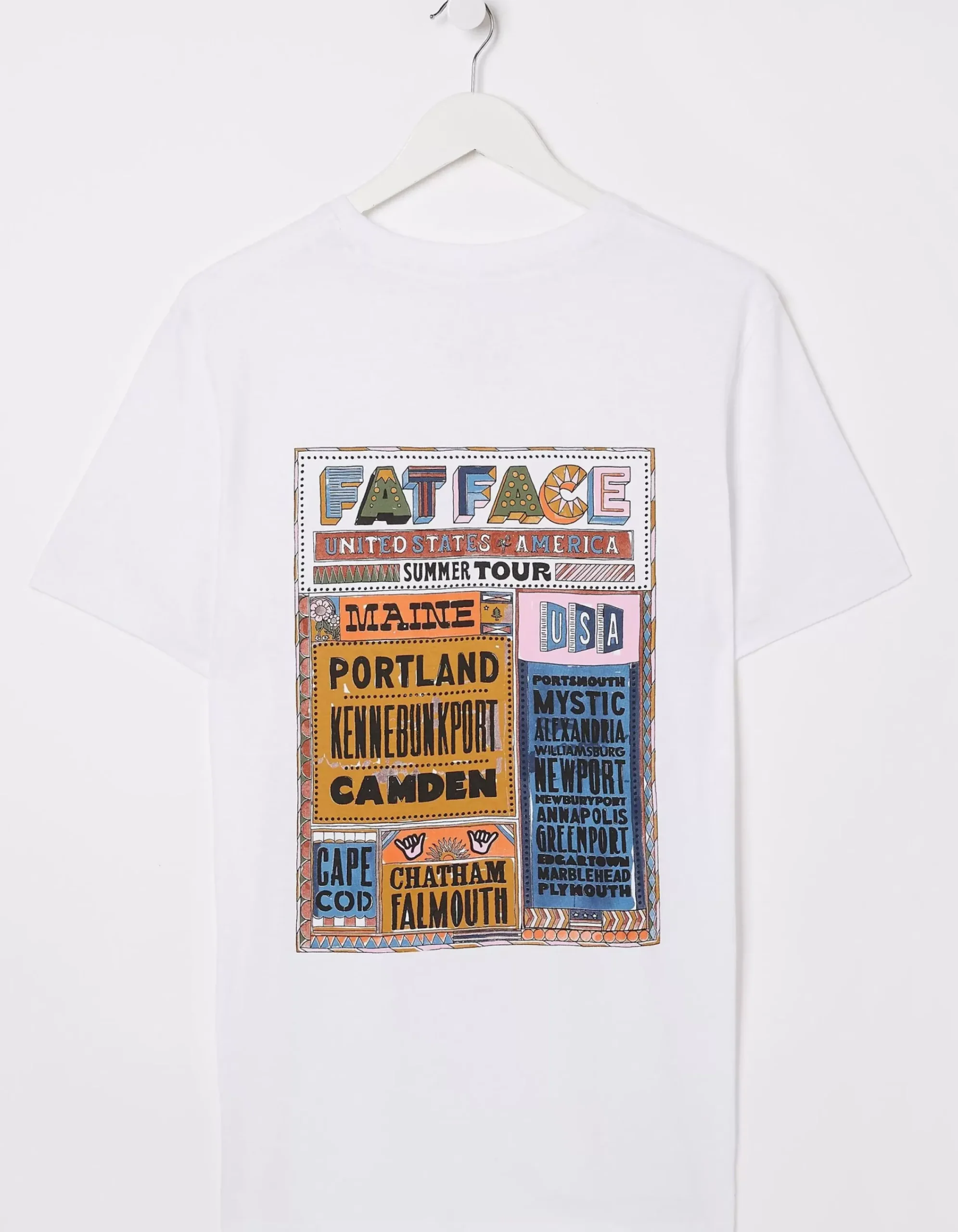 FatFace Usa Festival T-Shirt White Online
