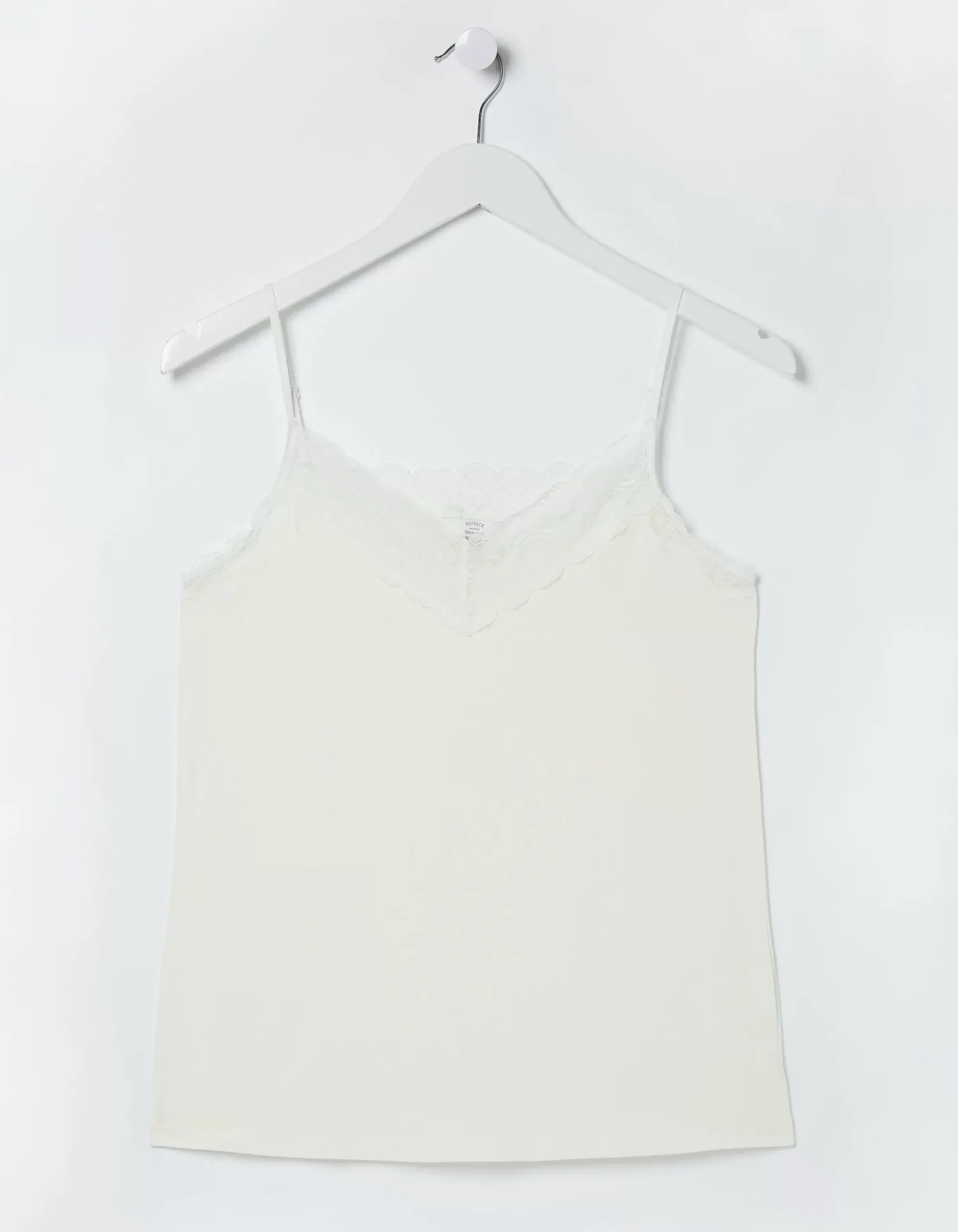 FatFace V Neck Lace Vest Ivory Outlet