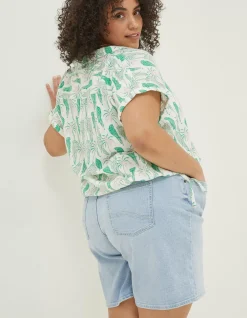FatFace Val Parrot Linen Blend Shirt Ivory Sale