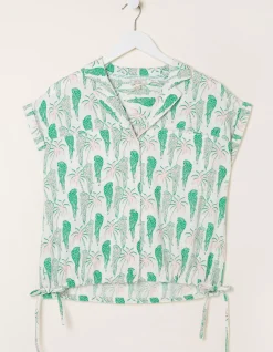 FatFace Val Parrot Linen Blend Shirt Ivory Sale
