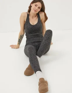 FatFace Venus Print Leggings Charcoal Grey Outlet