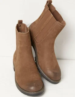 FatFace Verity High Ankle Chelsea Boot Tan New
