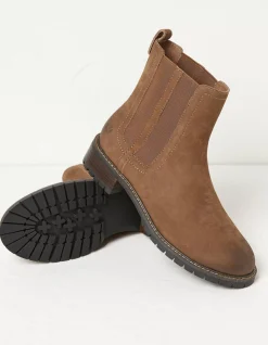 FatFace Verity High Ankle Chelsea Boot Tan New