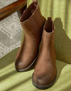 FatFace Verity High Ankle Chelsea Boot Tan New