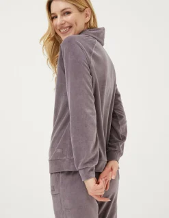 FatFace Verity Velvet Funnel Top Washed Purple Clearance