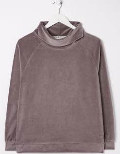 FatFace Verity Velvet Funnel Top Washed Purple Clearance