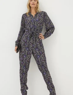 FatFace Vinnie Floral Jumpsuit Black