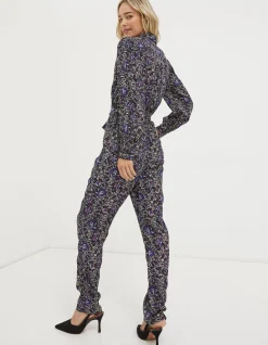 FatFace Vinnie Floral Jumpsuit Black