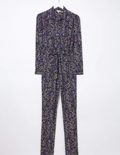 FatFace Vinnie Floral Jumpsuit Black