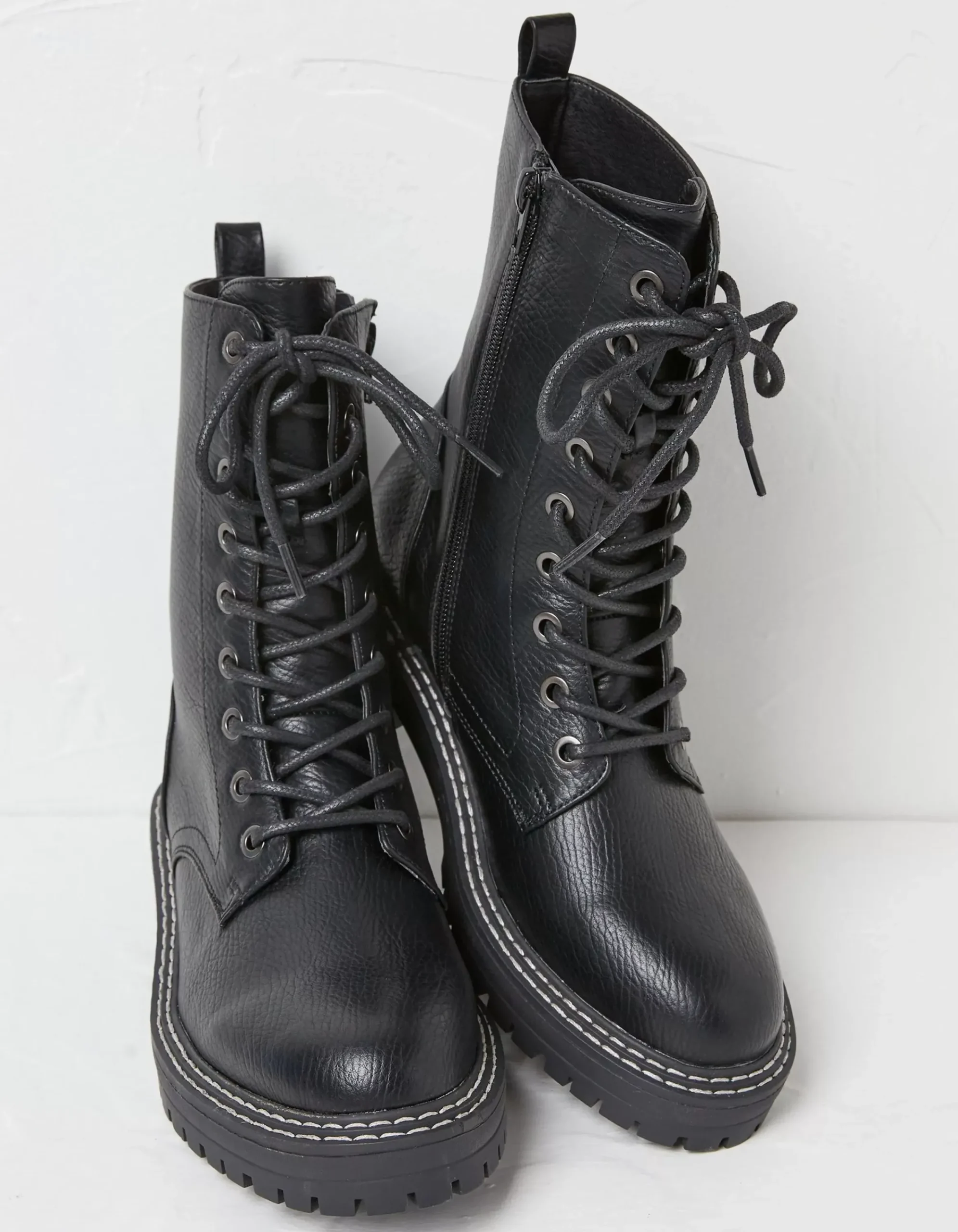 FatFace Violet Mid Chunky Lace Up Boot Black Sale