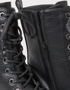 FatFace Violet Mid Chunky Lace Up Boot Black Sale