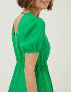 FatFace Vivvie Linen Midi Dress Bright Green Online