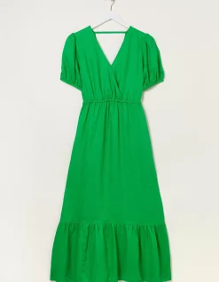FatFace Vivvie Linen Midi Dress Bright Green Online