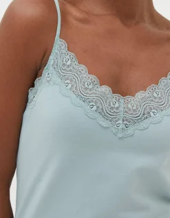 FatFace V-Neck Lace Vest Green Haze Hot