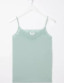 FatFace V-Neck Lace Vest Green Haze Hot