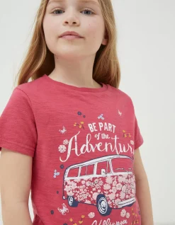 FatFace Vw Graphic Jersey T Shirt Raspberry Red Sale