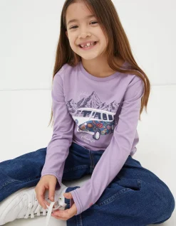 FatFace Vw Graphic Jersey T-Shirt Lilac