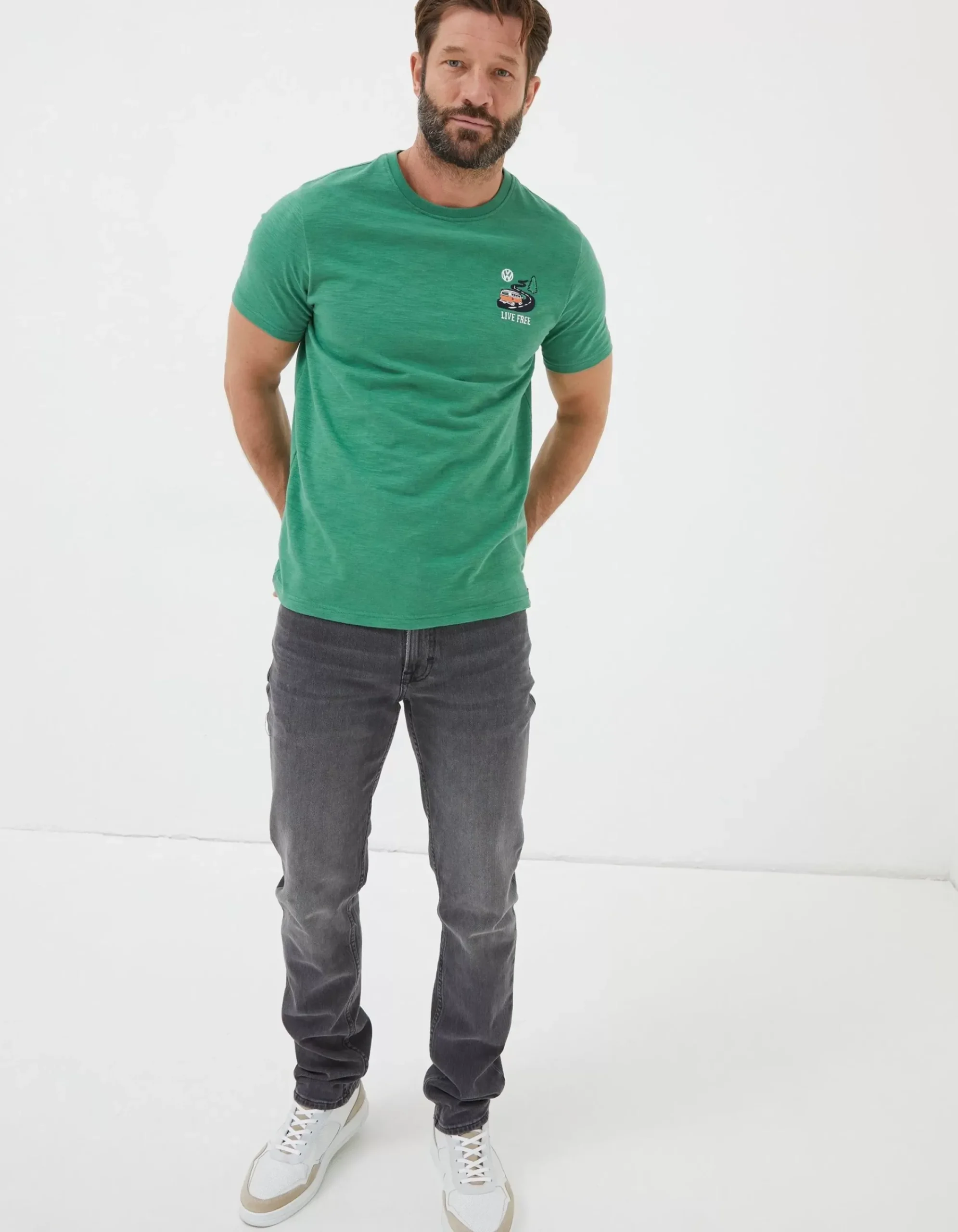 FatFace Vw Live Free T-Shirt Green