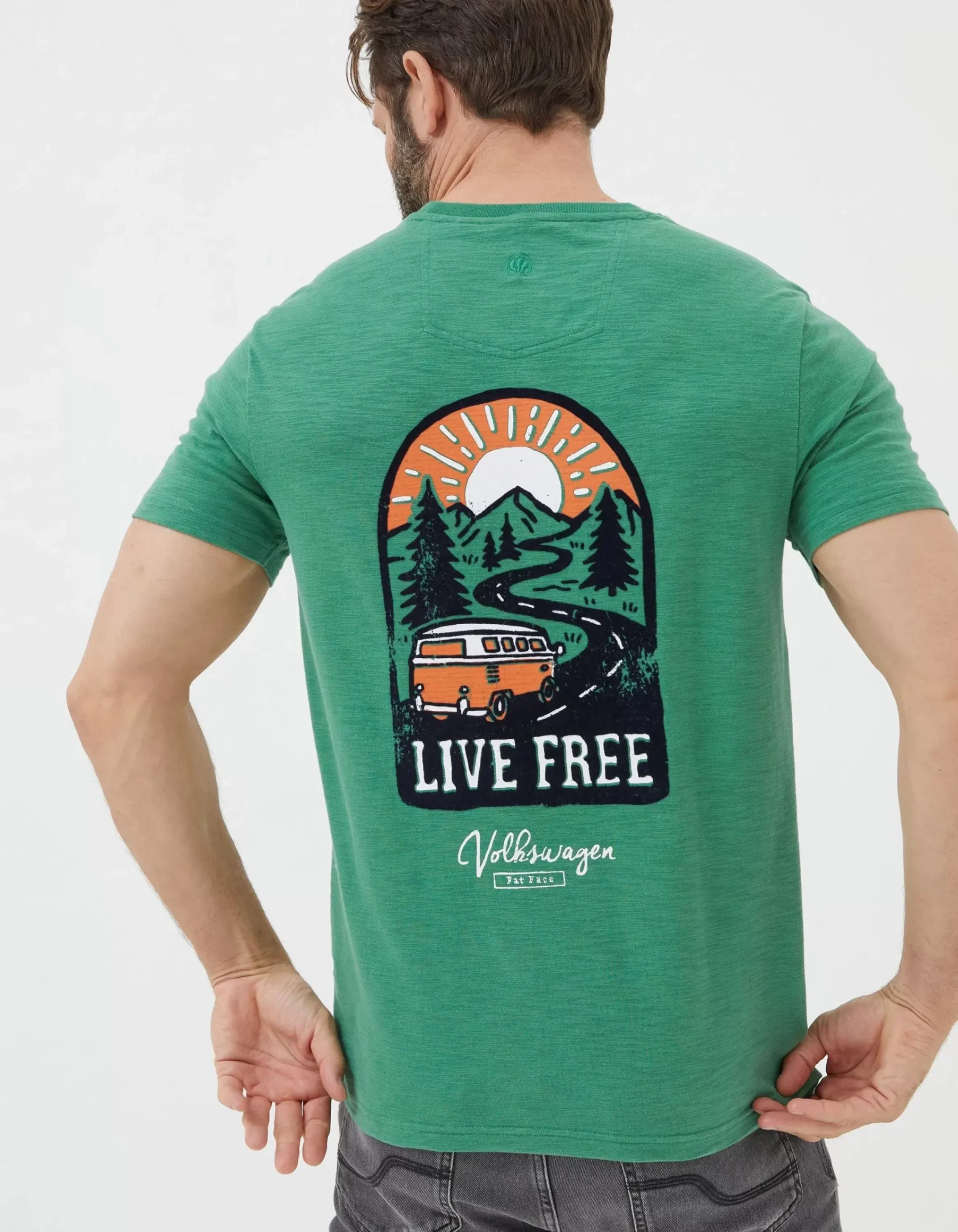 FatFace Vw Live Free T-Shirt Green