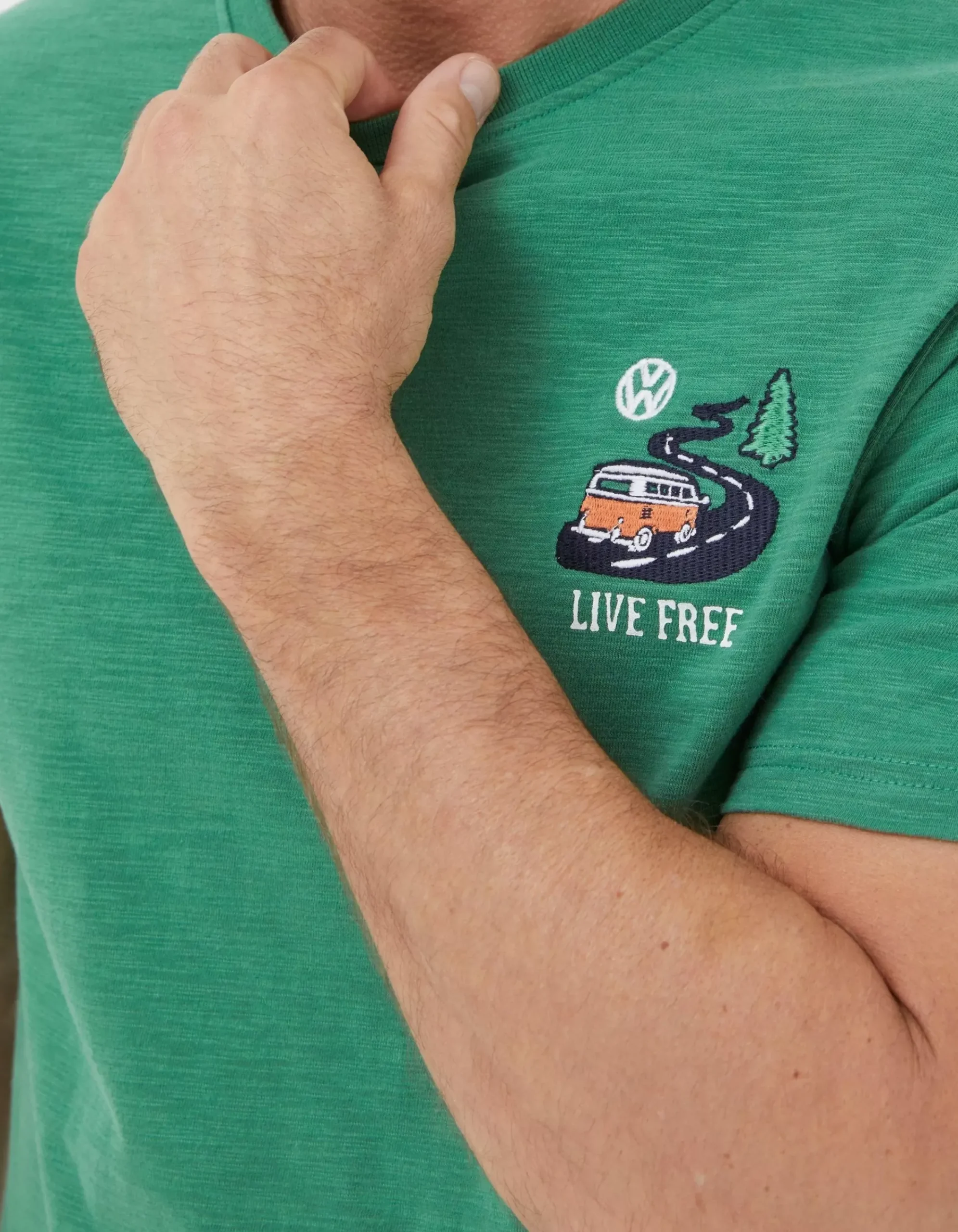 FatFace Vw Live Free T-Shirt Green