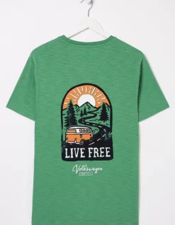 FatFace Vw Live Free T-Shirt Green