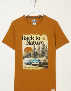 FatFace Vw Nature Photo T-Shirt Vintage Gold Clearance
