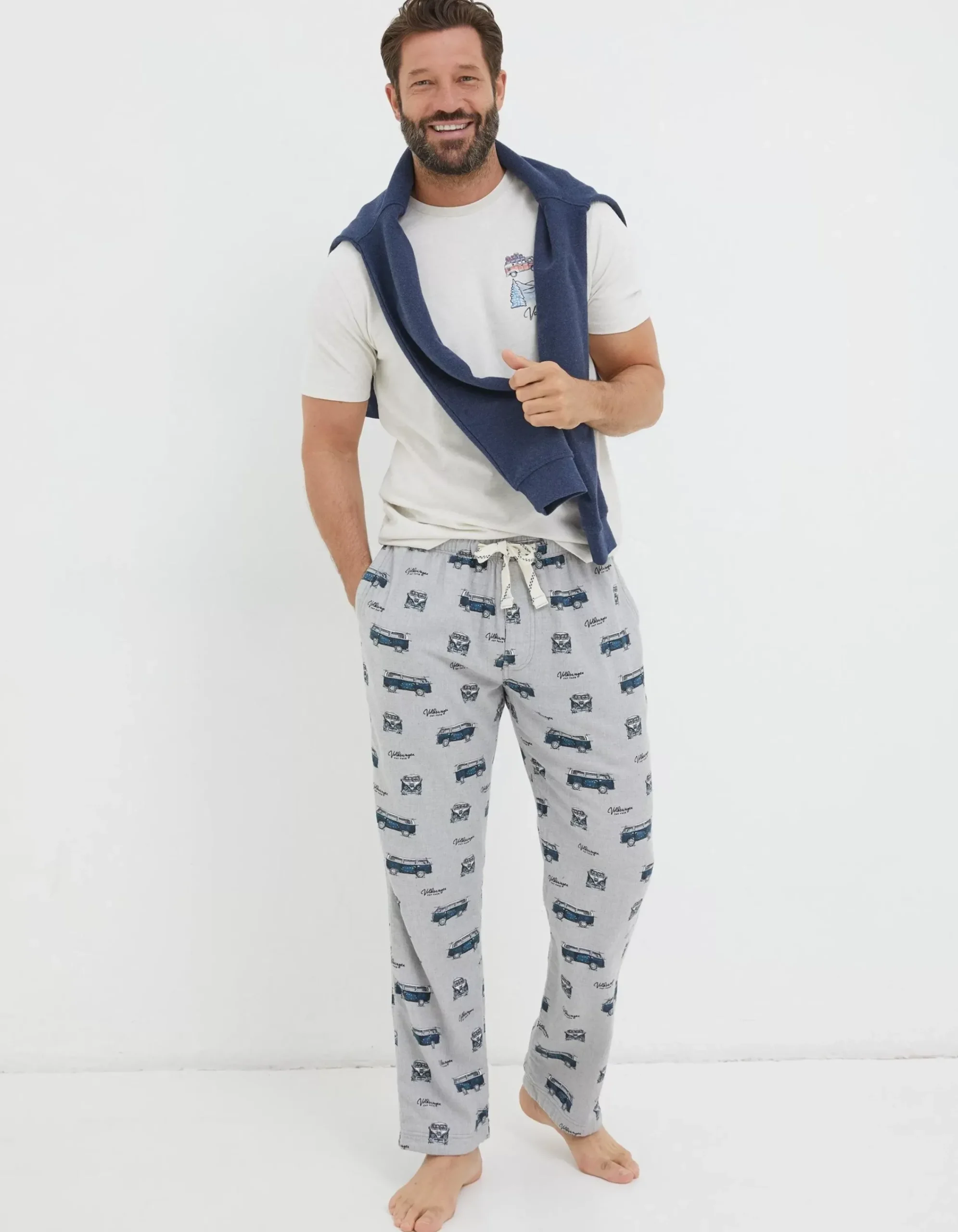 FatFace Vw Printed Pyjama Bottoms Grey Marl