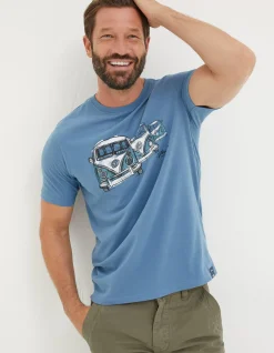 FatFace Vw Sketch T-Shirt Light Blue