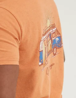 FatFace Vw Summer Surf T-Shirt Dusky Orange Outlet
