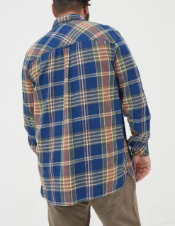 FatFace Waddon Indigo Check Shirt Navy Discount