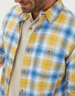FatFace Walby Check Shirt Yellow Discount