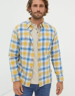 FatFace Walby Check Shirt Yellow Discount