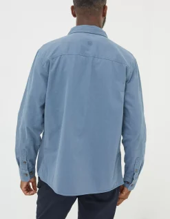 FatFace Walcot Overshirt Dusky Blue Sale