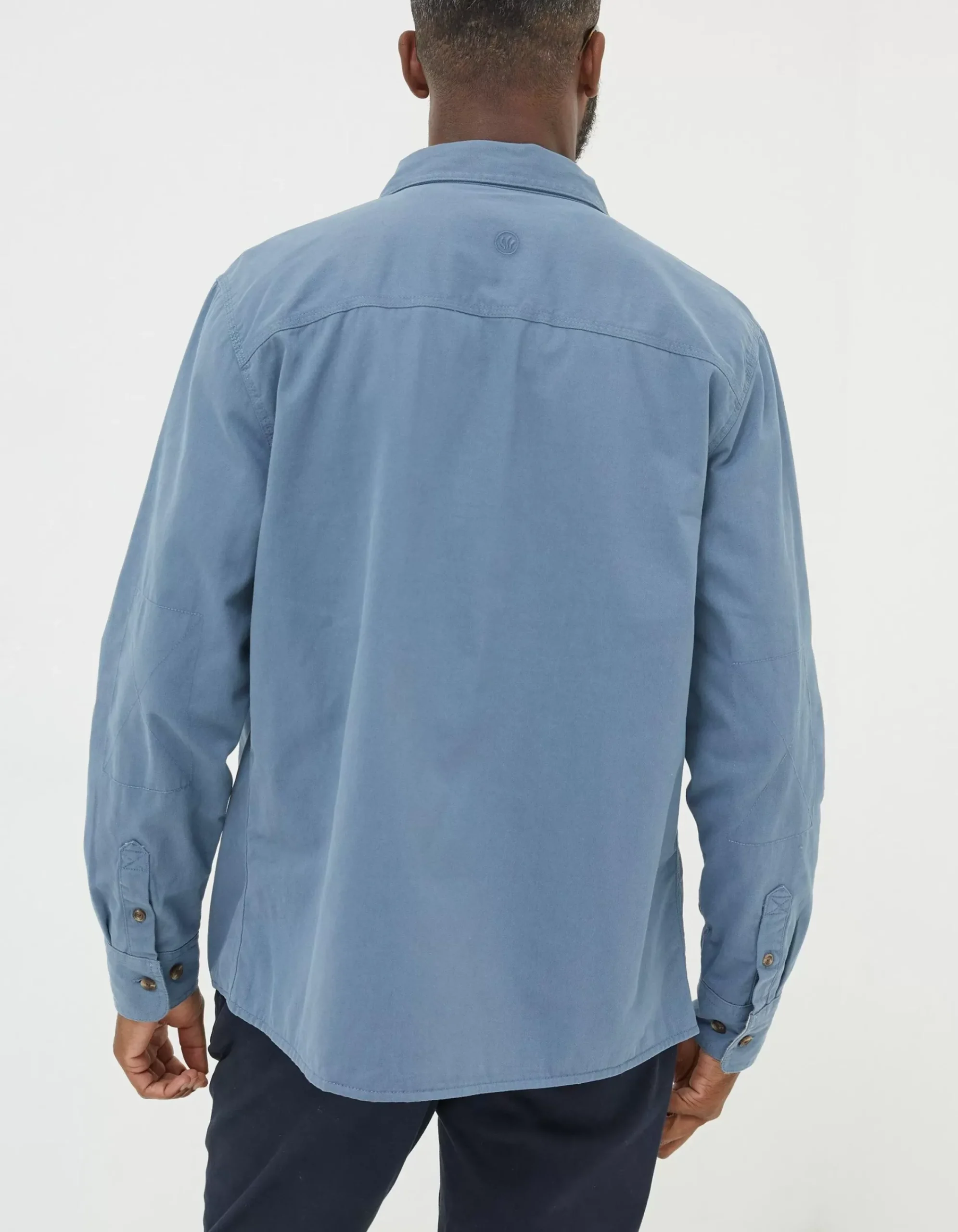 FatFace Walcot Overshirt Dusky Blue Sale