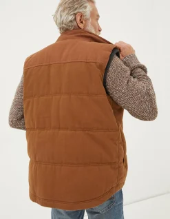 FatFace Wardly Canvas Gilet Chestnut Brown Outlet