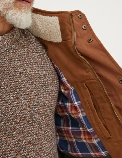 FatFace Wardly Canvas Gilet Chestnut Brown Outlet