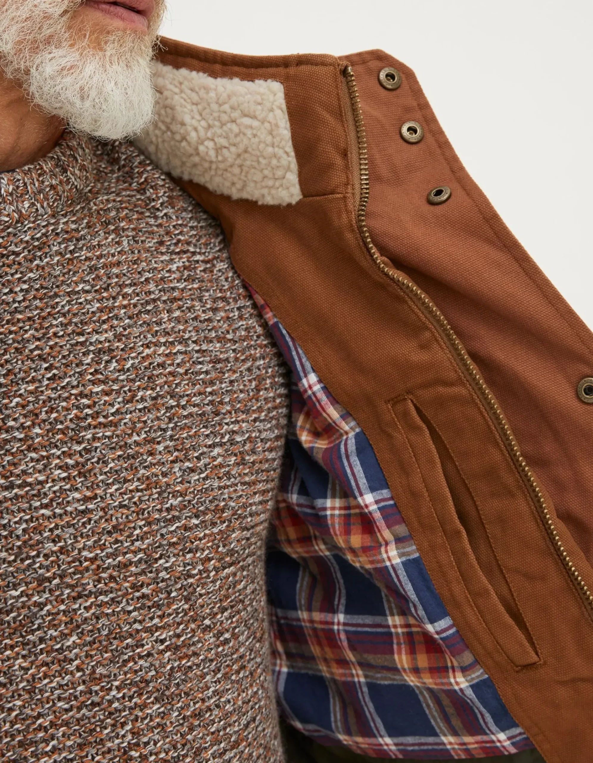 FatFace Wardly Canvas Gilet Chestnut Brown Outlet