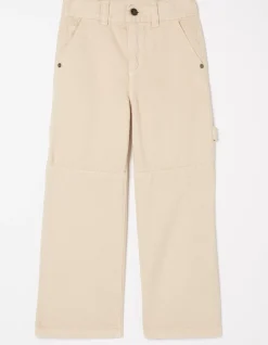 FatFace Waye Wide Leg Trousers Natural Clearance